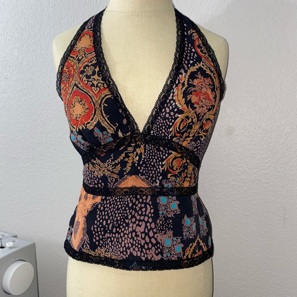 Kay Unger Multicolor Halter Top
